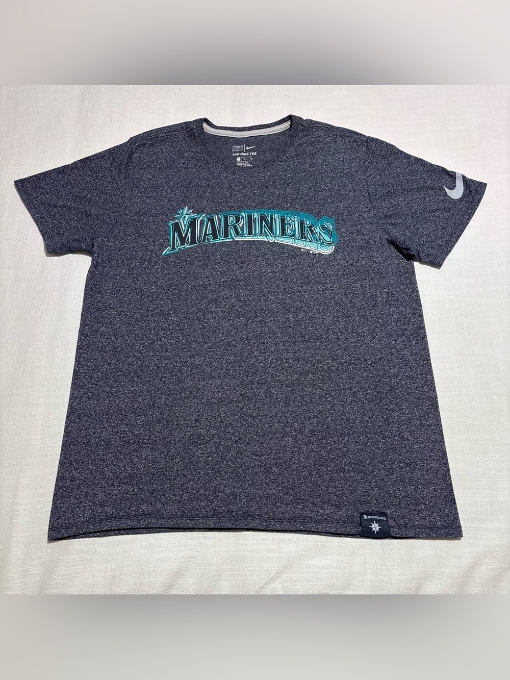 Men’s Nike Seattle Mariners Wordmark Tee | Navy Blue | Size XL | Athletic Cut
